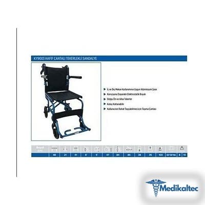 Comfort Plus KY9003 Hafif Çantalı Tekerlekli Sandalye