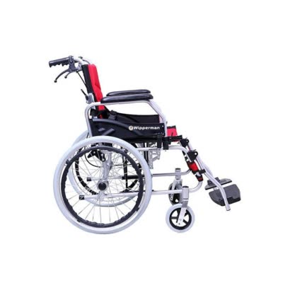 W 203 Refakatçi Katlanabilir Büyük Teker Frenli Tekerlekli Sandalye Kırmızı
